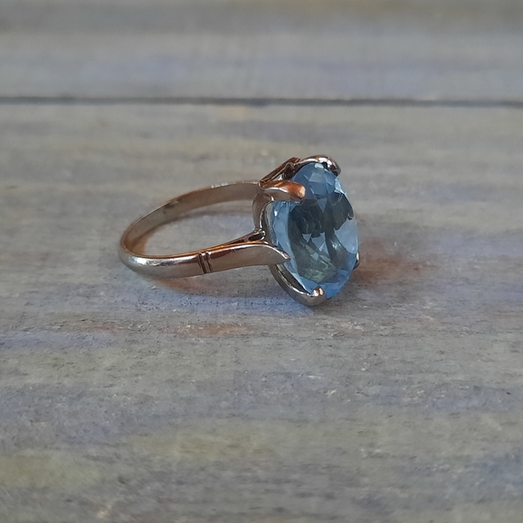 Vintage 18K White Gold Custom Made Aquamarine Ring 7.0 Carats - Picture 5 of 16